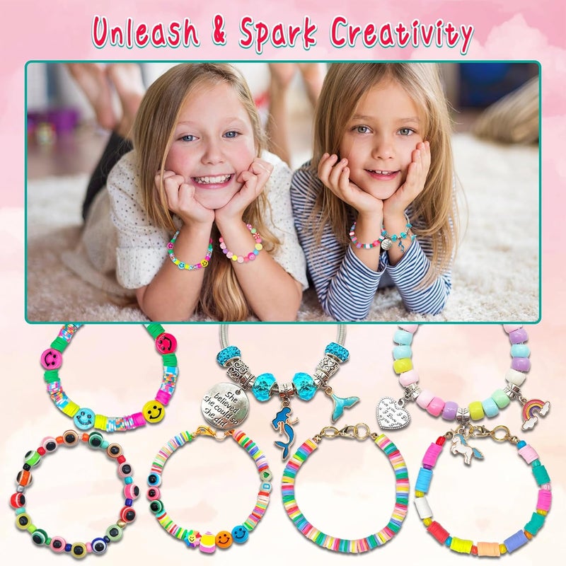 leitait Girls Toys Bracelet Making Kit -3400pcs Charm Jewelry Making Kit Supplies,Unicorn/Mermaid Crafts Birthday Christmas Gifts for Girls Ages 5 6 7 8 9 10 11 12 Years Old - Image 5